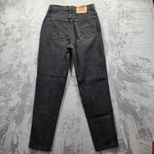 Vintage Levis 521 Jeans Womens 12 Black Tapered Fit 100% Cotton Made USA